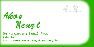 akos menzl business card