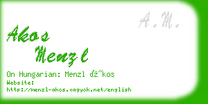 akos menzl business card